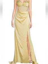 Social Strapless Sweetheart Beaded Rhinestone Corset Long Dress Sz 9
