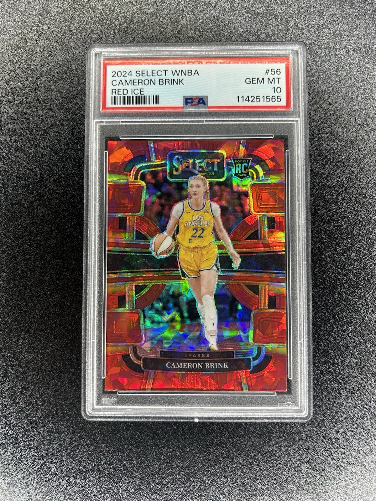 2024 Panini Select WNBA 56 Cameron Brink RC Red Ice Prizm PSA 10 Gem Mint
