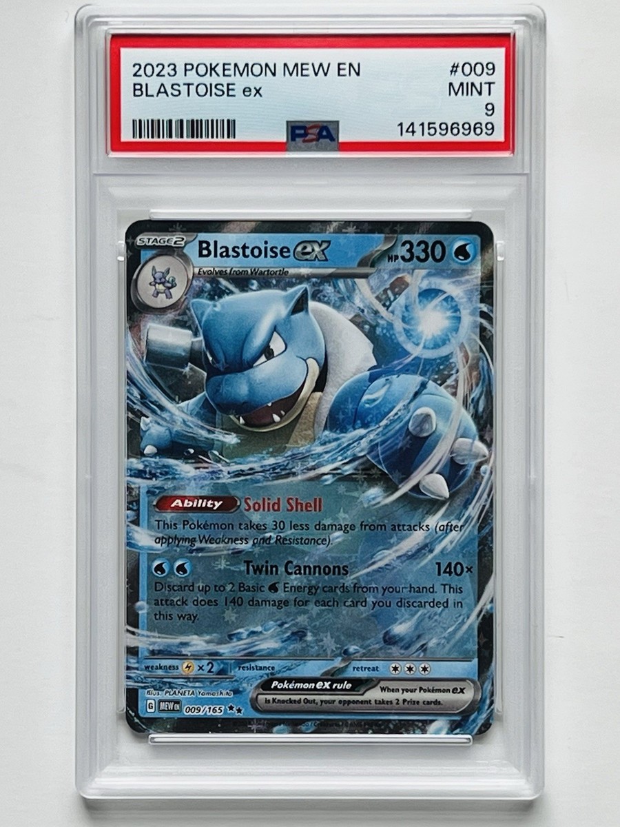graded blastoise card Blastoise EX 009/165 Sv: Scarlet & Violet 151 Holo Graded PSA 9 Mint  Condition