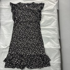 Tommy Hilfiger Women’s Floral Black & White Dress S 2 Short Sleeve Crewneck ￼￼