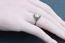 Gorgeous Antique Art Deco Period 14K White Gold Ring with .30 ct Natural Diamond