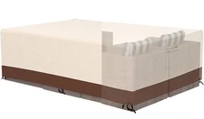 Tuyeho Patio Furniture Set Cover 82 Inch Blue & Tan Heavy Duty Oxford Fabric NEW