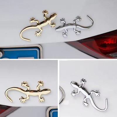 Funny Car Sticker 3D Metal Lizard Gecko Chrome Badge Emblem Decal Accessories