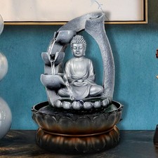 Fengshui Buddha Indoor Water Fountain for Zen Living Room Decoration Good Luck