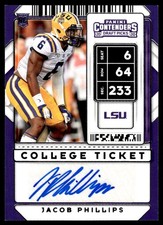 2020 Panini Contenders Draft Picks Ticket Foil Jacob Phillips Auto LSU Tigers