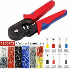 Ferrule Crimping Tool Kit AWG: 24-8 Self-Adjustable Ferrel Crimper Kit 1200Pcs