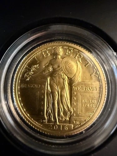 2016-W Standing Liberty Quarter US Mint 1/4 oz Gold Coin with Outer Box/COA