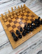 Vintage Wooden Chess Set Soviet USSR (#269)