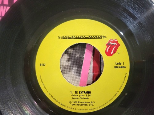 THE ROLLING STONES MISS YOU FAR AWAY EYES 7" VINYL 45 VINYL MEXICO IMPORT PS - Picture 3 of 3
