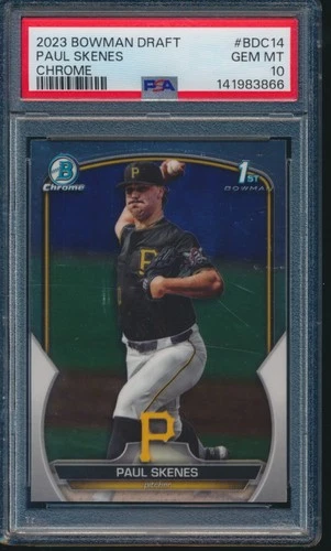 PSA 10 PAUL SKENES 1st 2023 Bowman Chrome Draft PIRATES Rookie Card RC GEM MINT