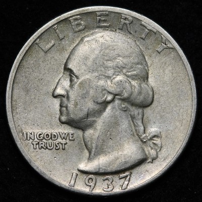 1937-D/D Washington Silver Quarter AU+ E282 TWNS