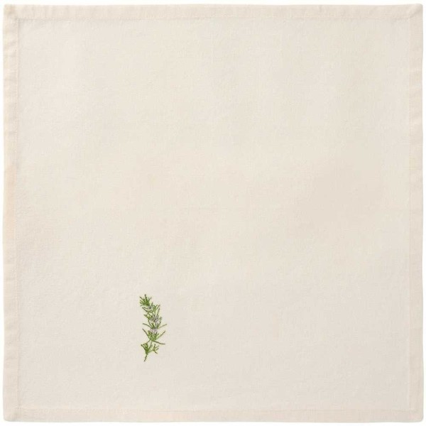 Ib Laursen Stoffserviette Summer Vibes Creme Weiß Mit Rosmarinzweig Serviette-image