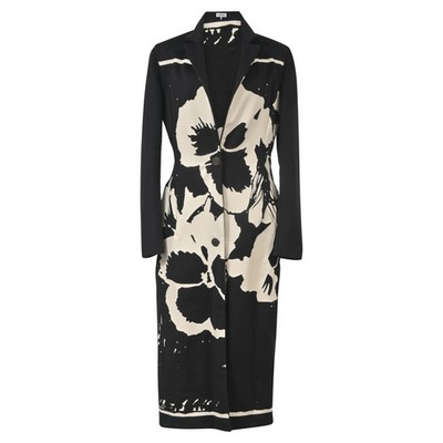 Loewe X Joe Brainard Black Pansy Long Coat