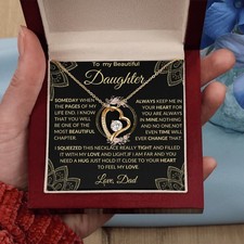 Collar Regalo A Mi Hija De Mamá Papá - Hija Corazón Colgante Joyería