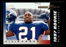 Tiki Barber 1997 Pinnacle X-Press Rookie Card #123. rookie card picture