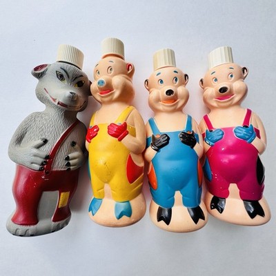 Vintage Tubby Time Vintage Bath Soap Bottle Soaky Big Bad Wolf 3 Little Pigs