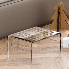 Acrylic Step Stool for Kids, Non-Slip Step Stool with Handles for Kids and Ad...