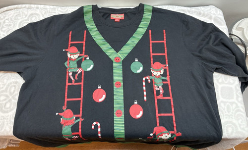 Men’s HOLIDAY FUN! Christmas Sweatshirt 3XLT Vintage Elves Elf on The Shelf