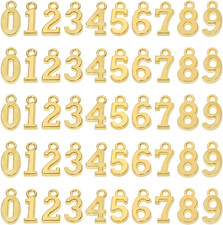 Alloy Metal 0-9 Number Charm Pendants for DIY Craft Keychain Brooch Bracelet Wri