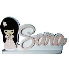 Decorazione Centro Tavolo Comunione Personalizzata 70cm – Bambina/o che Prega