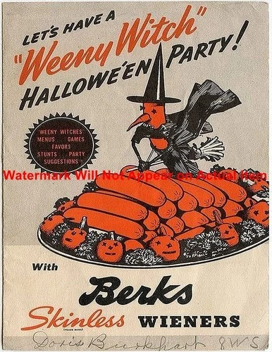 Vintage Halloween Berks Wieners Sales Ad Photograph Print 8.5x11"