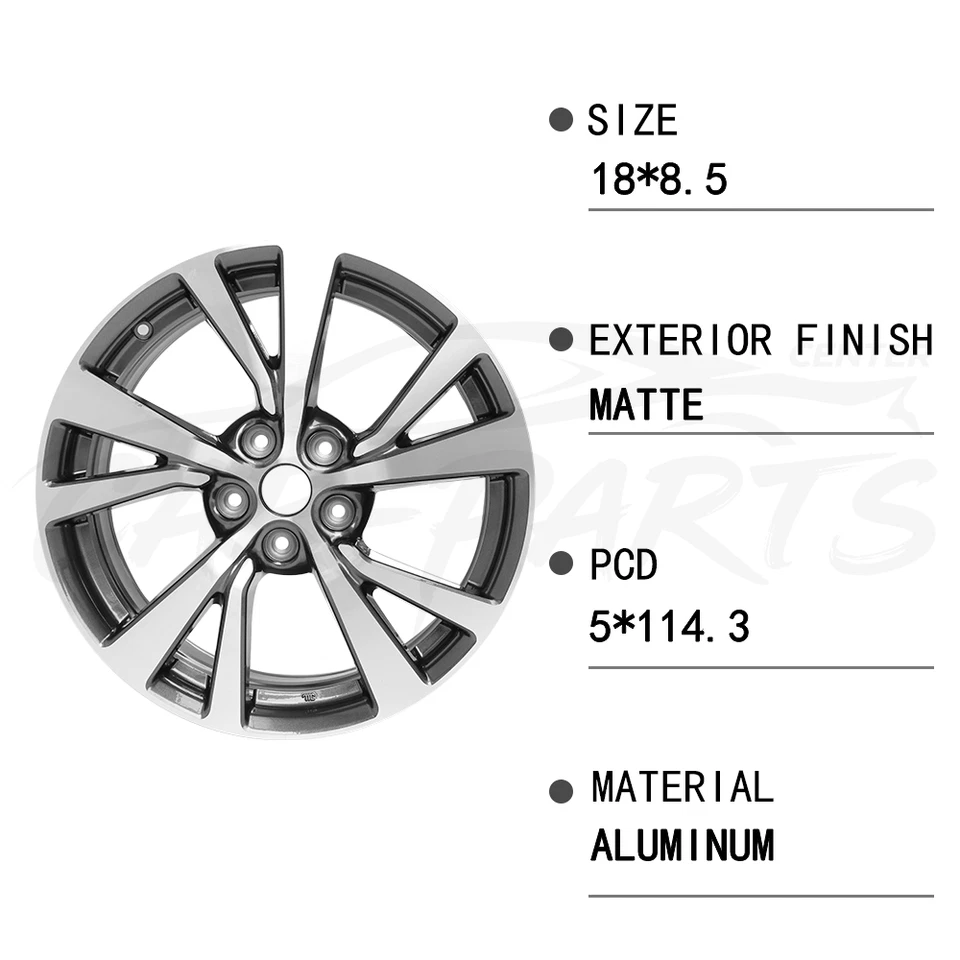 For Nissan Maxima OEM Design Wheel 18" 2016-2018 Machined Grey Single Rim 62721 Foto 3 de 4