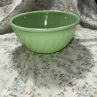 Vintage Fire King Green Jadeite Swirl 8" Mixing Bowl Marked