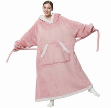 Bedsure Oversized Wearable Blanket Hoodie for Women Long Hooded Blanket Snuggy