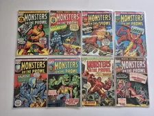 c1970's Monsters on the prowl comic book lot Marvel Comics Group x8