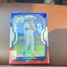 Panini 2021 Prizm Luis Garcia Red White & Blue Prizm Rookie Card #90 Astros. rookie card picture