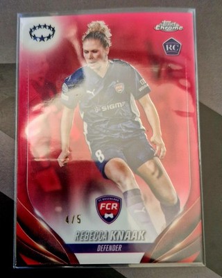 2023-24 Topps Chrome Women's UCL RC Rebecca Knaak Red /5 Rosengard #65