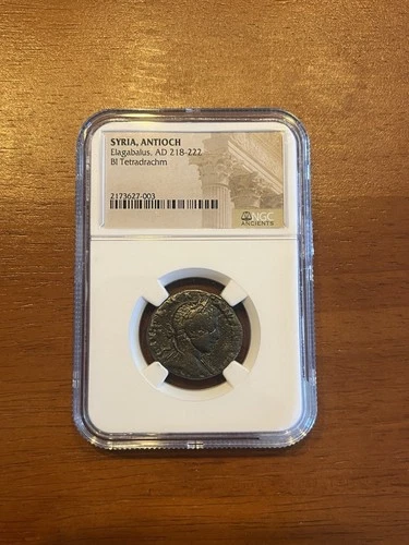 Syria Antioch Elagabalus, AD 218-222 BI Tetradrachm NGC