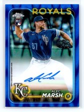 2024 Topps Chrome #RA-AMA Alec Marsh Rookie Auto Blue Ray Wave Ref #/150 RC