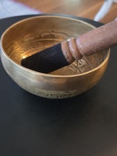 Handmade Tibetan Singing/Healing Bowl Set Brass 4.5" Beautiful Intricate Design