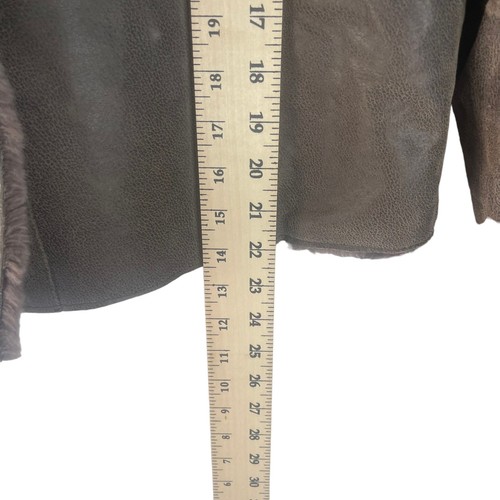 Roper Women's Size XL Faux Fur 100% Leather Brown Button Up Coat - Picture 11 of 12