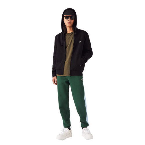 Men's Lacoste Black Kangaroo Pocket Fleece Hoodie Sweatshirt - Picture 2 of 5