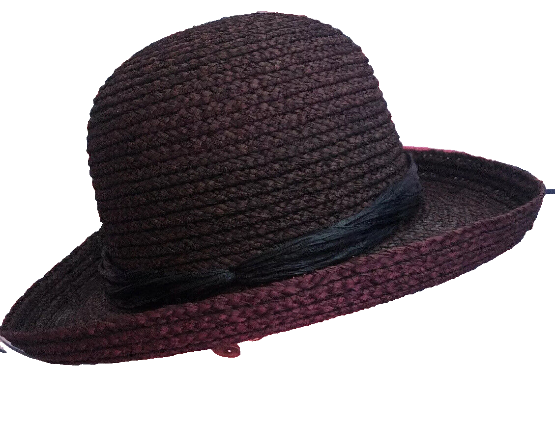 Filippo Catarzi Wide Brim Straw Hat Italy Sun Hat Black Trim Womens One Size Filippo Catarzi Wide Brim Straw Hat Italy Sun Hat Black Trim  main image 2