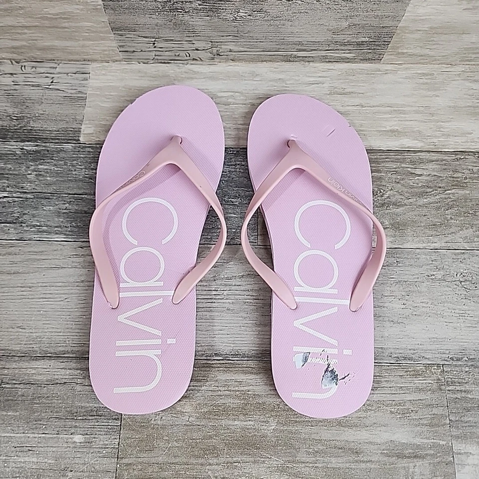 Sandalias de Tanga Calvin Klein Mujer Salma Talla 8 Chanclas Rosa Foto 4 de 4