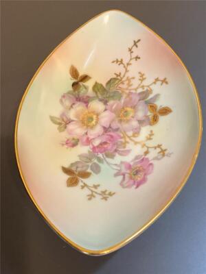 Vintage Bavaria Schumann Arzberg Germany Wild Blush Rose Oval Candy ...