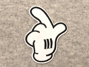 Pointy Cartoon Finger Embroidered Iron On Patch Glove Hand Mickey Mouse Disney Ebay