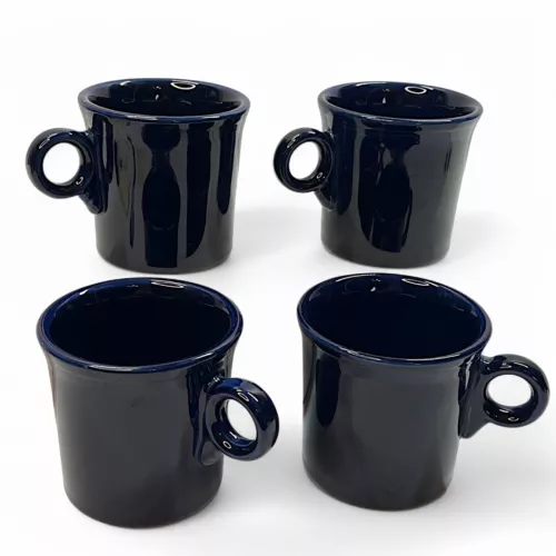 Fiestaware Set of 4  Cobalt Blue Coffee Mug Ring Handle Homer Laughlin, Retired