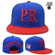 PR New Puerto Rico Leader Classic PR Puerto Rico Flag Royal Red Snapback Hat Cap