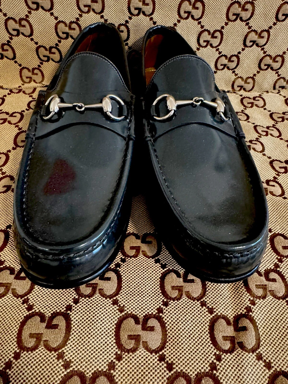 Mocassin homme Gucci 1953 Horsebit gris foncé argent Horsebit taille 11 1/2 US