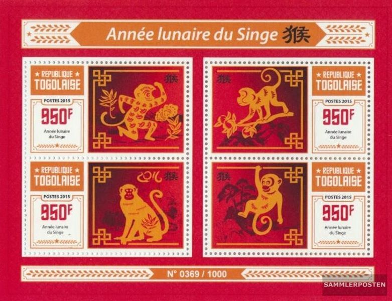Togo 3819-3822 Feuille Miniature (complète. édition) Neuf Avec Gomme
