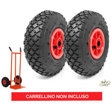 Set 2 Ruote Pneumatiche per Carrello Gomma 3.00-4 Ricambio ruote carretto