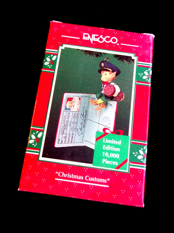 Enesco Christmas Ornament 1994 Christmas Customs Passport