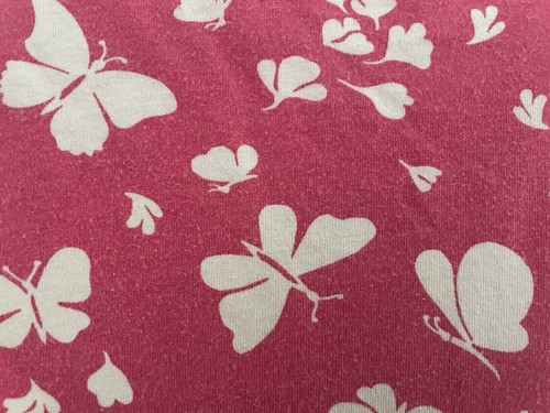 Lands' End Kid Girls White Butterfly Print 100% Cotton Short Sleeve Dress Pink 7 - Picture 4 of 5