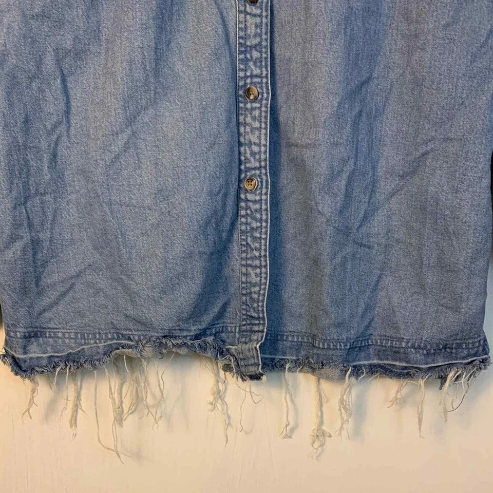 Camisa vaquera vintage LL Bean con botones para mujer Foto 3 de 4