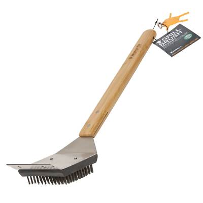 Monolith Grillbürste 206006 reinigen Bürste rostfrei Edelstahl Bambus Grill Rost