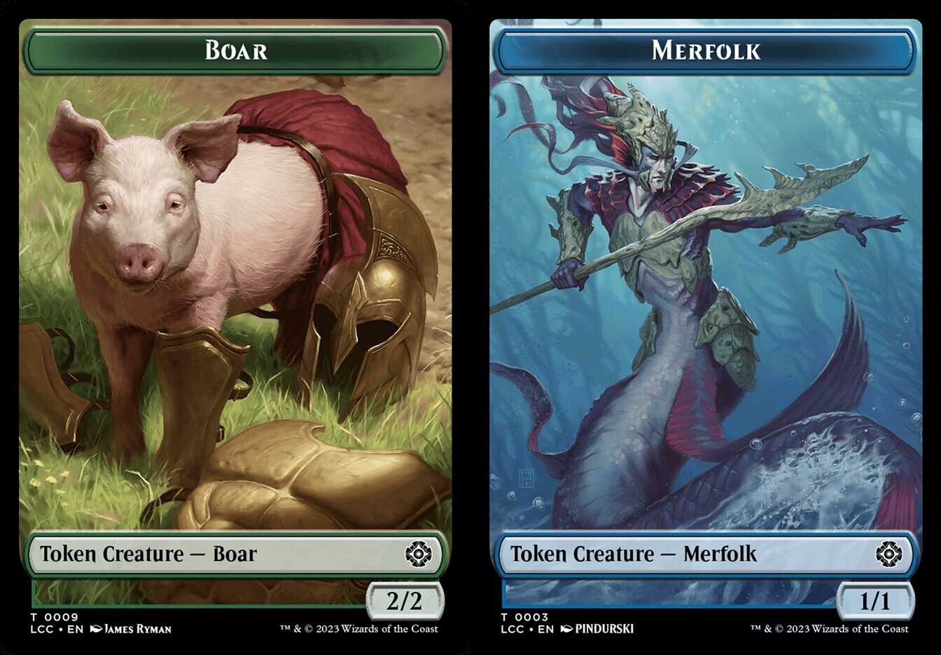 MTG Commander LCI TOKEN Boar #0009 Merfolk #0003 PLAYSET 4X X4 | eBay